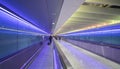 Colorful walkway to Terminal 3 at Heathrow Airport in London - LONDON, ENGLAND - SEPTEMBER 14, 2016