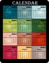 Colorful wall calendar for 2024