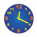 Colorful wall clock concept watch blue circle vector Royalty Free Stock Photo