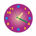 Colorful wall clock concept watch blue circle vector Royalty Free Stock Photo