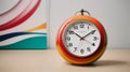 Colorful wall clock on white background Royalty Free Stock Photo