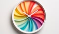 Colorful wall clock on white background Royalty Free Stock Photo