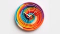 Colorful wall clock on white background Royalty Free Stock Photo