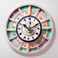 colorful wall clock on a white background Royalty Free Stock Photo