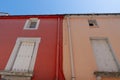 Colorful wall houses in village fishing of trentemoult in France Brittany