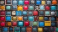 Colorful wall of vintage, old, retro televisions Royalty Free Stock Photo