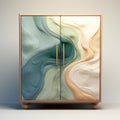 Colorful Wardrobe With Decorative Sculptures: Textured And Layered Abstract Forms