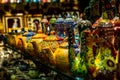 Colorful wares on sale in a traditional Omani Suq Market in Mu