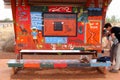Colorful warning signs, street art at Uluru Ayers Rock Royalty Free Stock Photo