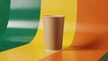 Eco Friendly Paper Cup on Colorful Background Royalty Free Stock Photo