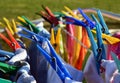 Colorful washing clothes pegs Royalty Free Stock Photo