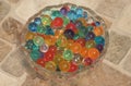 Colorful water bubbles in the bowl Royalty Free Stock Photo