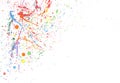 Colorful water color splash on white background