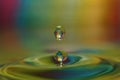 Colorful Water drop splash artful close-up Royalty Free Stock Photo