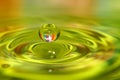 Colorful Water drop splash artful close-up Royalty Free Stock Photo
