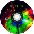 Colorful water drops on CD DVD disc Royalty Free Stock Photo