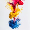 Colorful water paint. colorful cloud. Print ink on white background Royalty Free Stock Photo