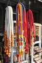 Colorful water pipe hookahs flea market Old Jaffa, Tel Aviv Royalty Free Stock Photo