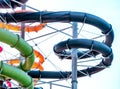 Colorful water slides in aqua park Royalty Free Stock Photo