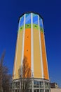 a colorful water tower, reworked with Photoshop Royalty Free Stock Photo
