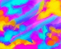 Colorful watercolor background of diagonal brush strokes from dark blue through pink to yellow shades. Abstract hand-drawn