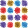 Colorful watercolor blobs arranged in a 4x4 grid. Each blob features a soft, irregular Royalty Free Stock Photo