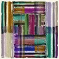 colorful watercolor brush stroke geometric scarf design