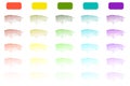 Colorful watercolor brush strokes. Bright paint smears. Artistic background set. Vector illustration. EPS 10. Royalty Free Stock Photo