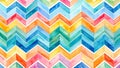 Colorful watercolor chevron pattern background, vibrant zigzag design. Royalty Free Stock Photo