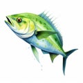 Colorful Watercolor Clipart Of A Mahi-mahi Fish