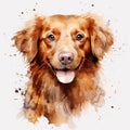 Colorful Watercolor Dog Portrait on a White Background Royalty Free Stock Photo