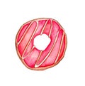 Colorful watercolor donut isolated