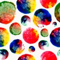 Colorful watercolor drop stain pattern