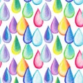 Colorful watercolor drops seamless pattern Royalty Free Stock Photo