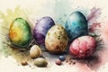 Colorful watercolor eastereggs (AI generated)