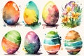 Colorful watercolor eastereggs (AI generated)