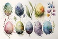 Colorful watercolor eastereggs (AI generated)