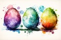 Colorful watercolor eastereggs (AI generated)