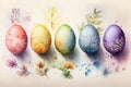 Colorful watercolor eastereggs (AI generated)