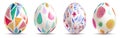 Colorful watercolor elegant easter eggs