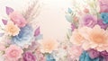 Colorful watercolor floral background . AI