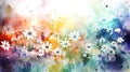 colorful watercolor floral flowers background
