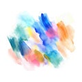 Colorful watercolor hand drawn paper texture torn splatter banner. Wet brush painted spots and strokes abstract vector