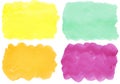 Colorful watercolor hand painted brush strokes