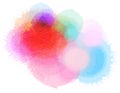 Colorful watercolor isolated blot on white background