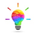 Colorful watercolor lightbulb Royalty Free Stock Photo