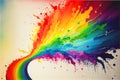 Colorful rainbow abstract spat splatter watercolor painting Royalty Free Stock Photo