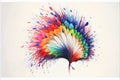 Colourful rainbow feather watercolor painting animal animals