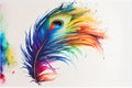 Colourful rainbow feather watercolor painting animal animals