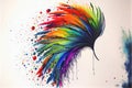 Colourful rainbow feather watercolor painting animal animals Royalty Free Stock Photo